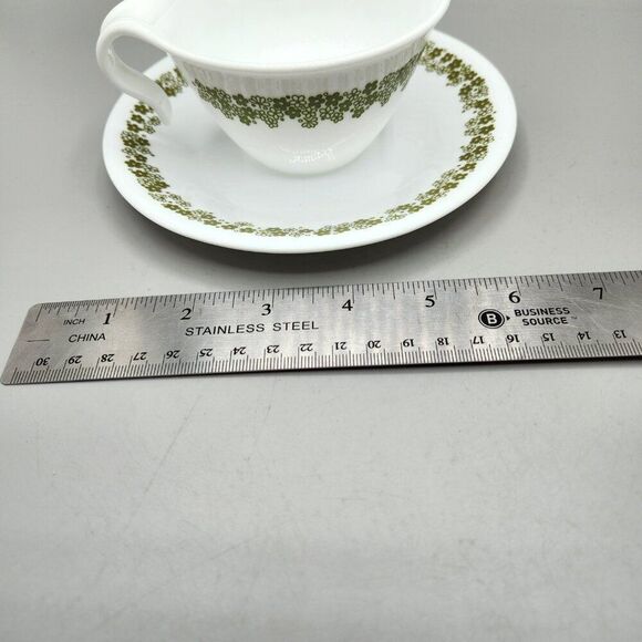 Corning Corelle Green Spring Blossom Crazy Daisy Hook Coffee Cup & Saucer Set 3 - Picture 6 of 6